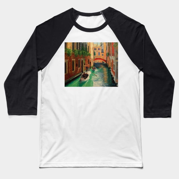 Venetian Gondoliers Baseball T-Shirt by terryhuey